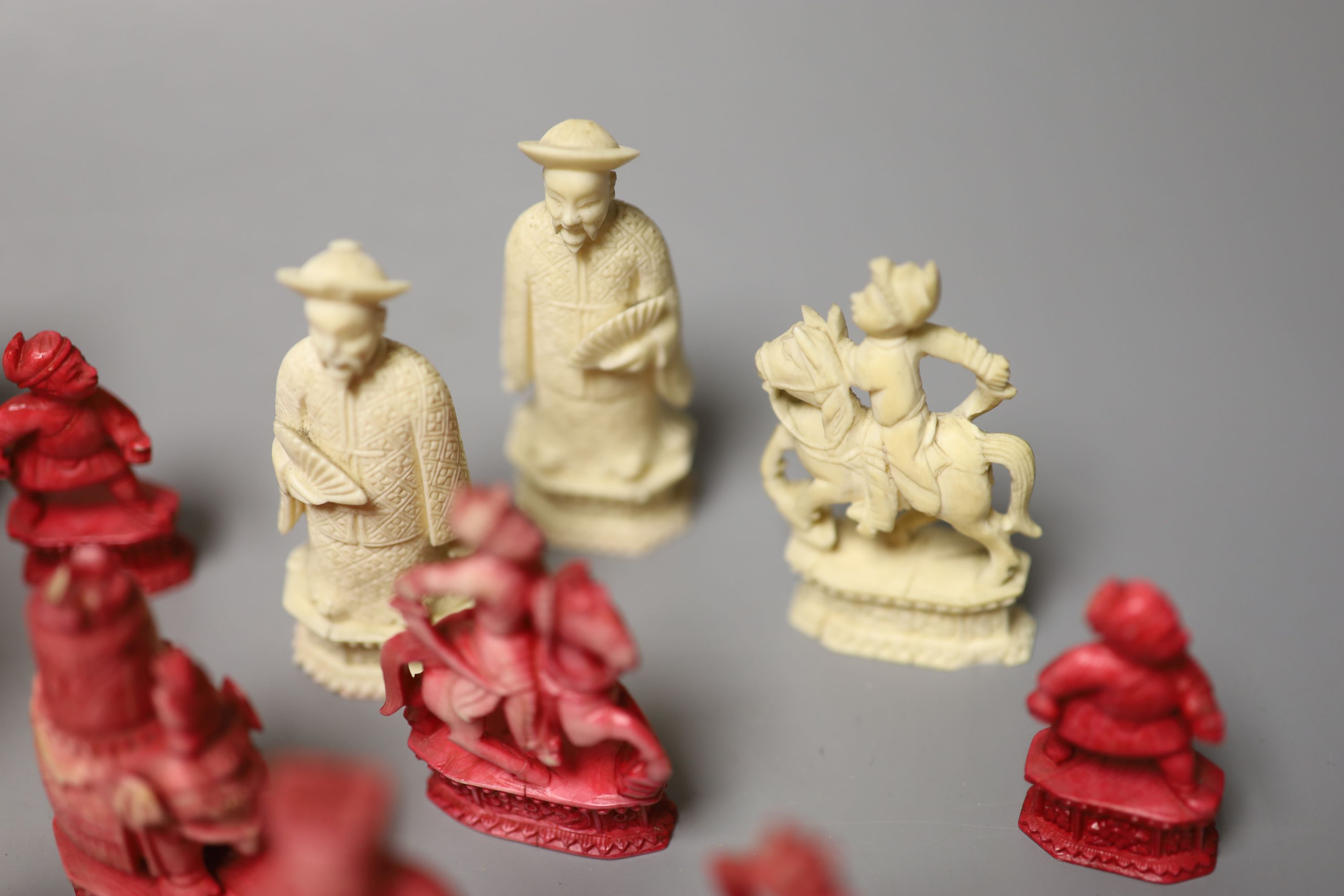 A Cantonese ivory part chess set